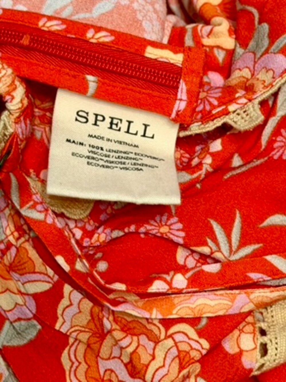 Free People x SPELL Full Bloom Ruffle Soirée Dress Daylily NWT Small Rare - Picture 14 of 16